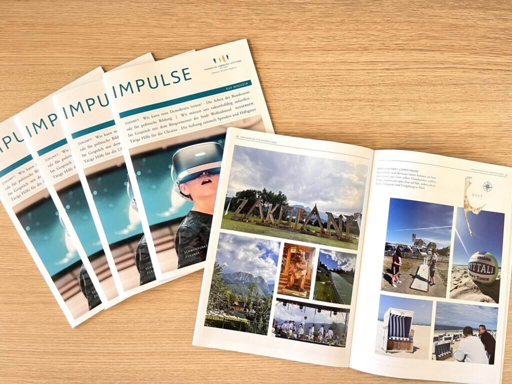 Zeitschrift "Impulse" der Hanns-Seidel-Stiftung: Aktuelle Ausgabe mit Themen zu Zukunft, Demokratie, Ukraine-Hilfe & Reportagen.
